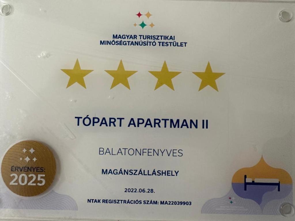Topart Apartman I Balatonfenyves Eksteriør bilde
